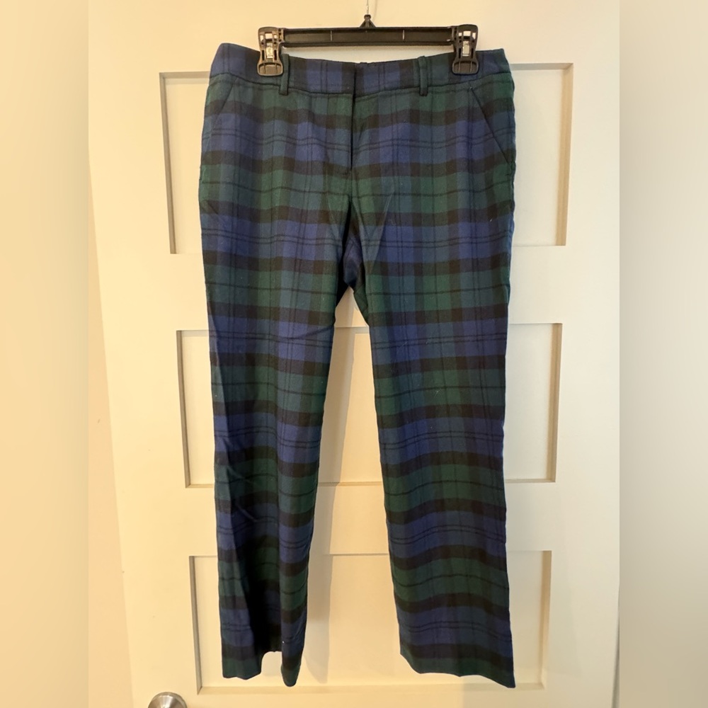 EUC J.Crew Factory Tartan Pants Stretch Wool Size 6